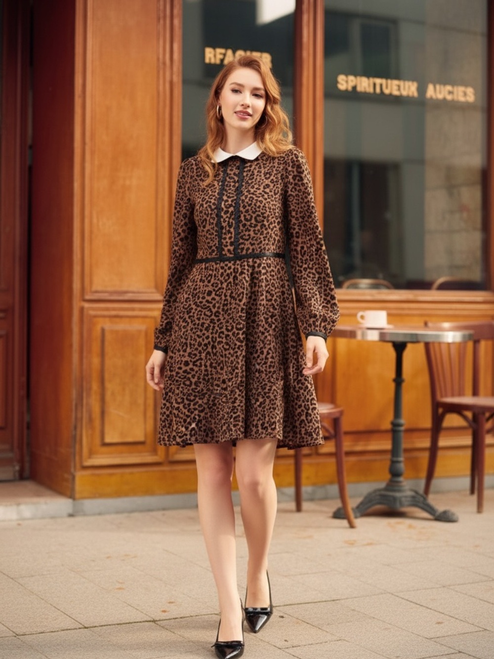 Mod Cloth leopard vintage inspired dress Size L. Nw/oT